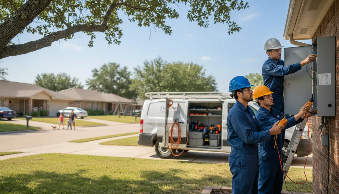 Certified electrician providing emergency electrical services in Cunningham, TX